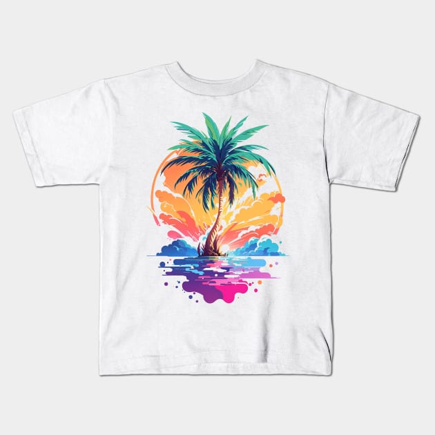 Color Splash Tropical Escape! Kids T-Shirt by SocietyTwentyThree